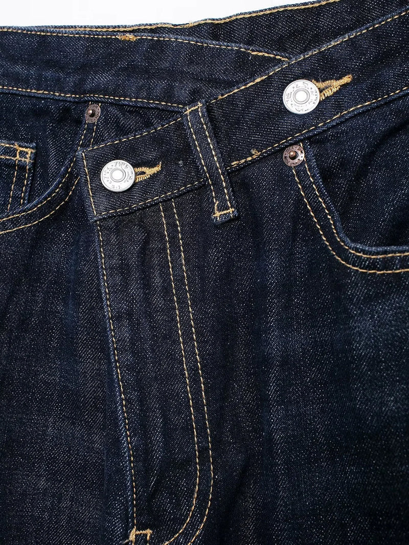 Asymmetric High Waist Wide Leg Jeans - Glamora