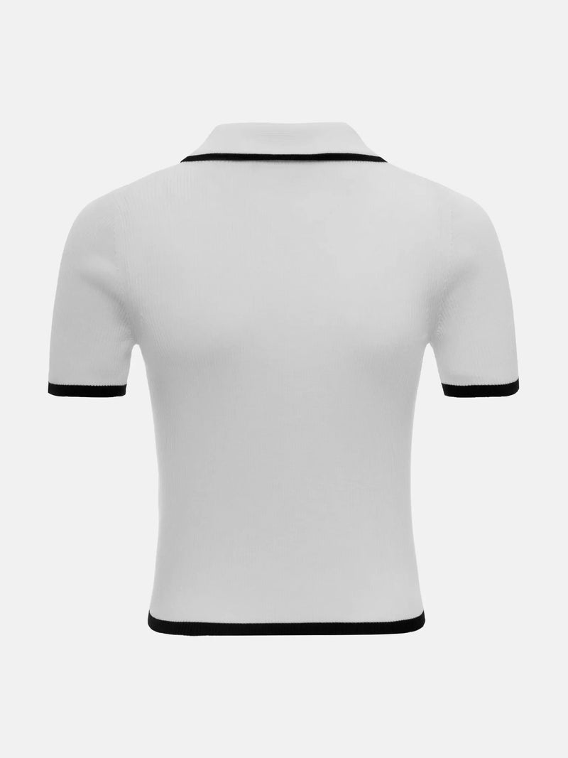 Knitted Short Sleeve Pullover Slim Fit Women - Glamora