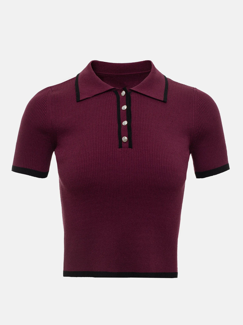Knitted Short Sleeve Pullover Slim Fit Women - Glamora