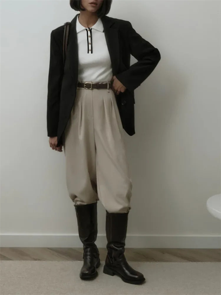 Knitted Short Sleeve Pullover Slim Fit Women