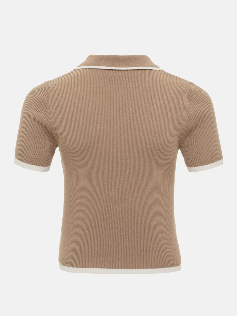 Knitted Short Sleeve Pullover Slim Fit Women - Glamora