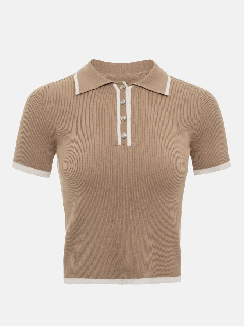 Knitted Short Sleeve Pullover Slim Fit Women - Glamora