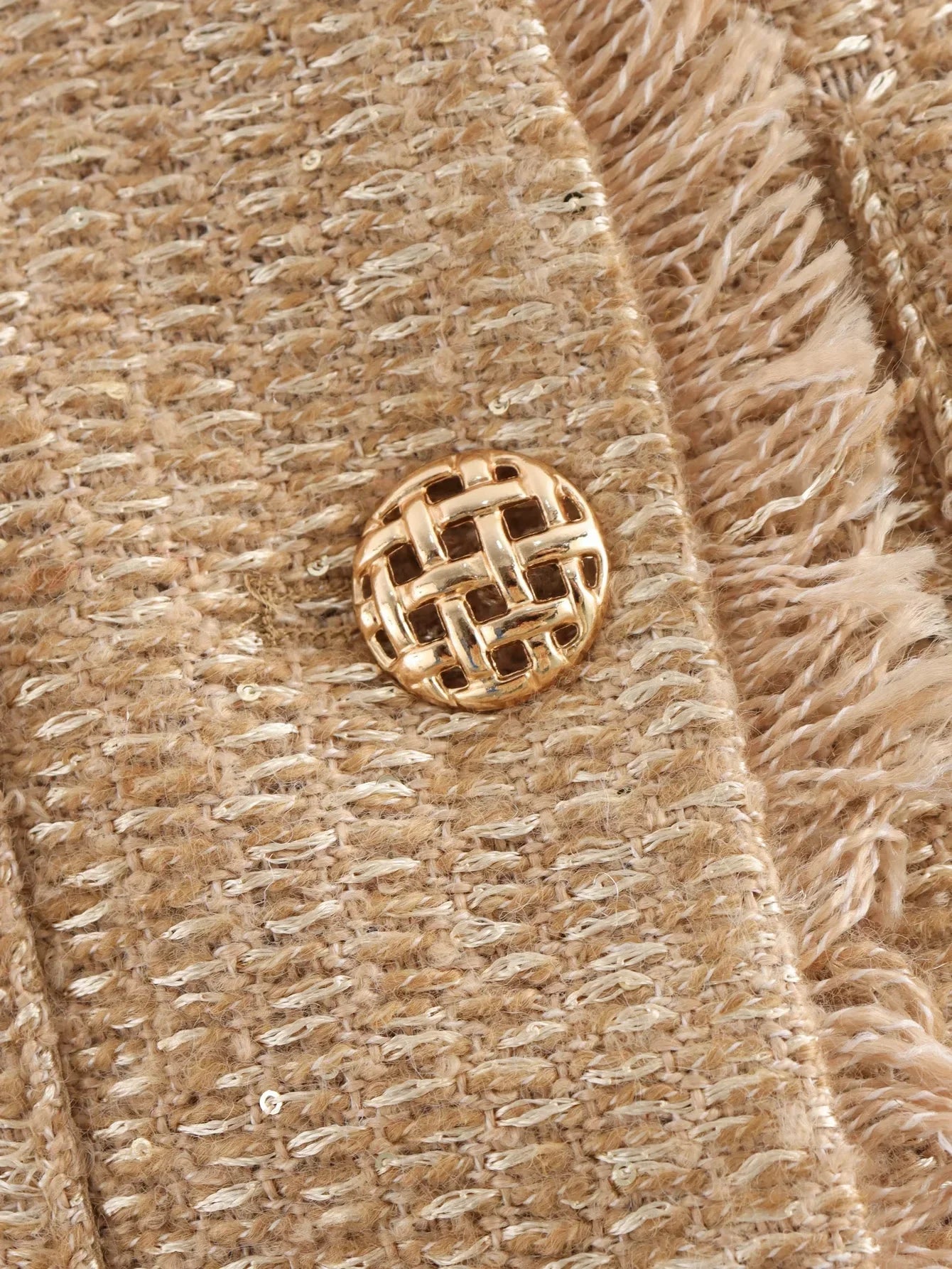 Woolen Tweed Jacket Cozy Women Outerwear