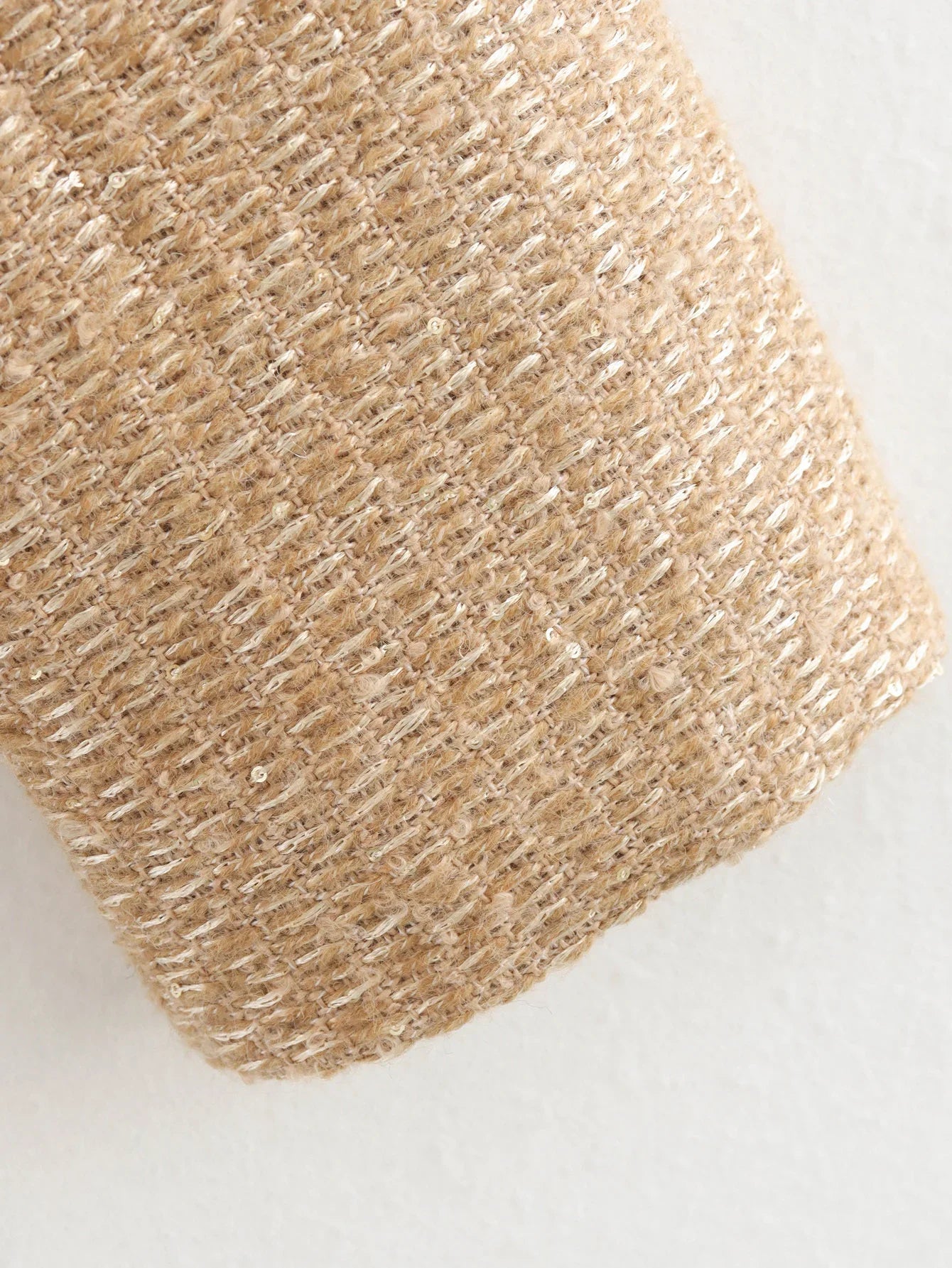 Woolen Tweed Jacket Cozy Women Outerwear