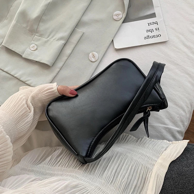 Retro PU Leather Bow Bag Stylish Women - Glamora