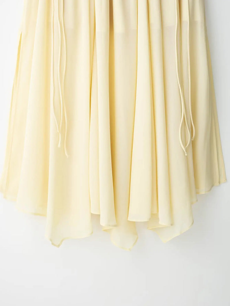 V Neck Lace Up Skirt Suit Summer - Glamora