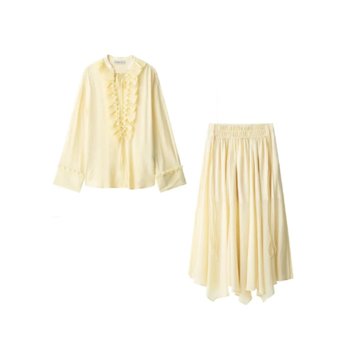 V Neck Lace Up Skirt Suit Summer - Glamora