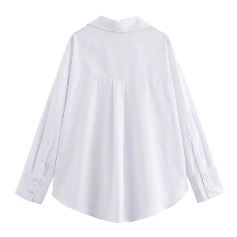 Cotton Oxford Blouse Stylish Comfort Women - Glamora
