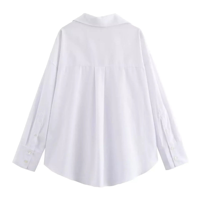 Cotton Oxford Blouse Stylish Comfort Women - Glamora