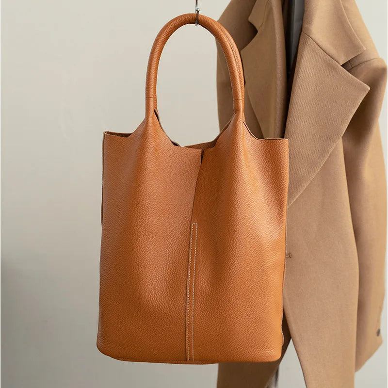Soft Leather Tote Large Capacity Women - Glamora