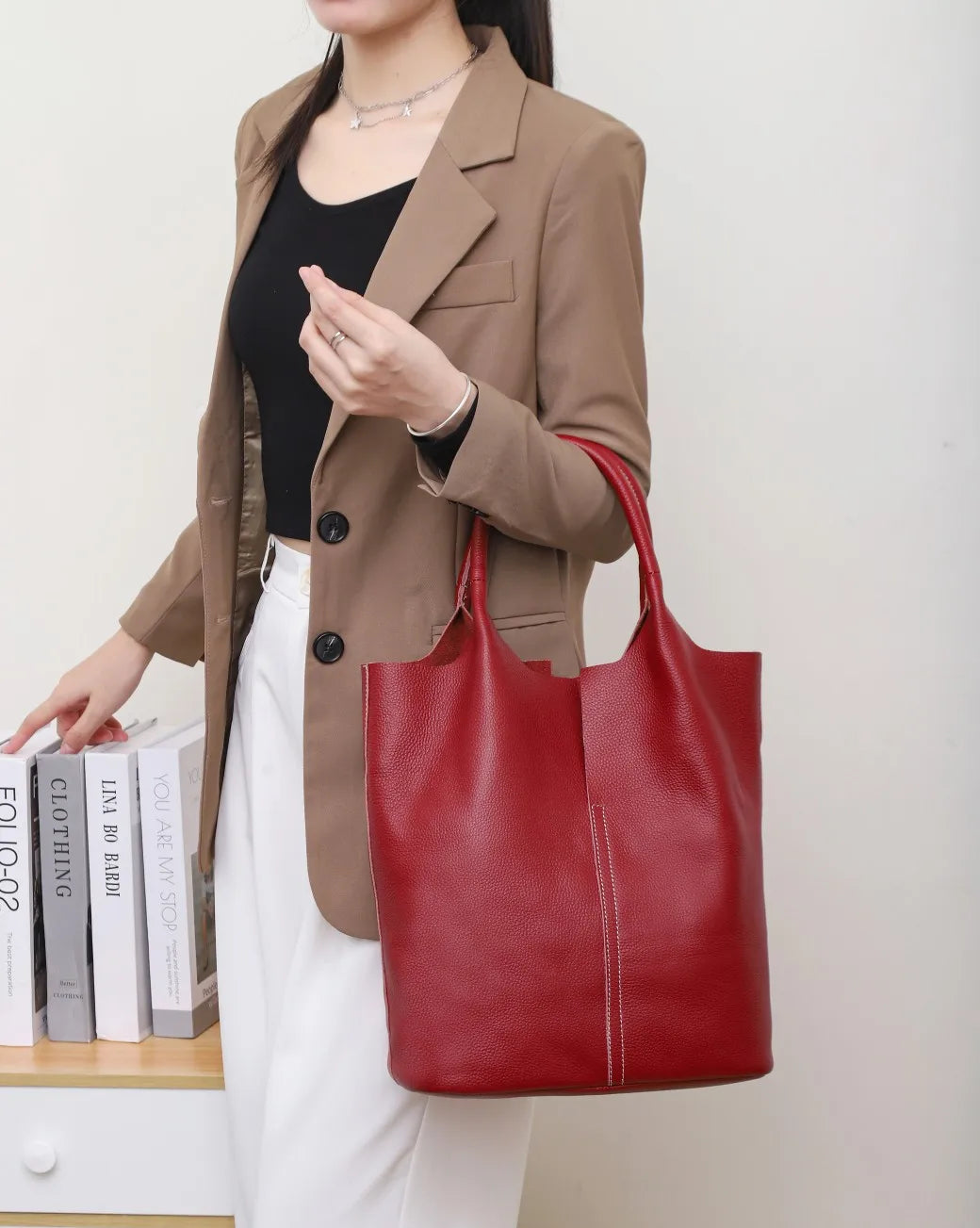 Soft Leather Tote Large Capacity Women