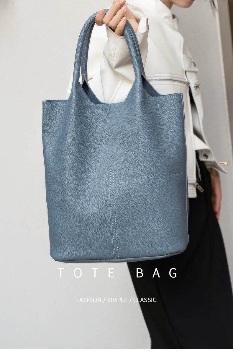 Soft Leather Tote Large Capacity Women - Glamora