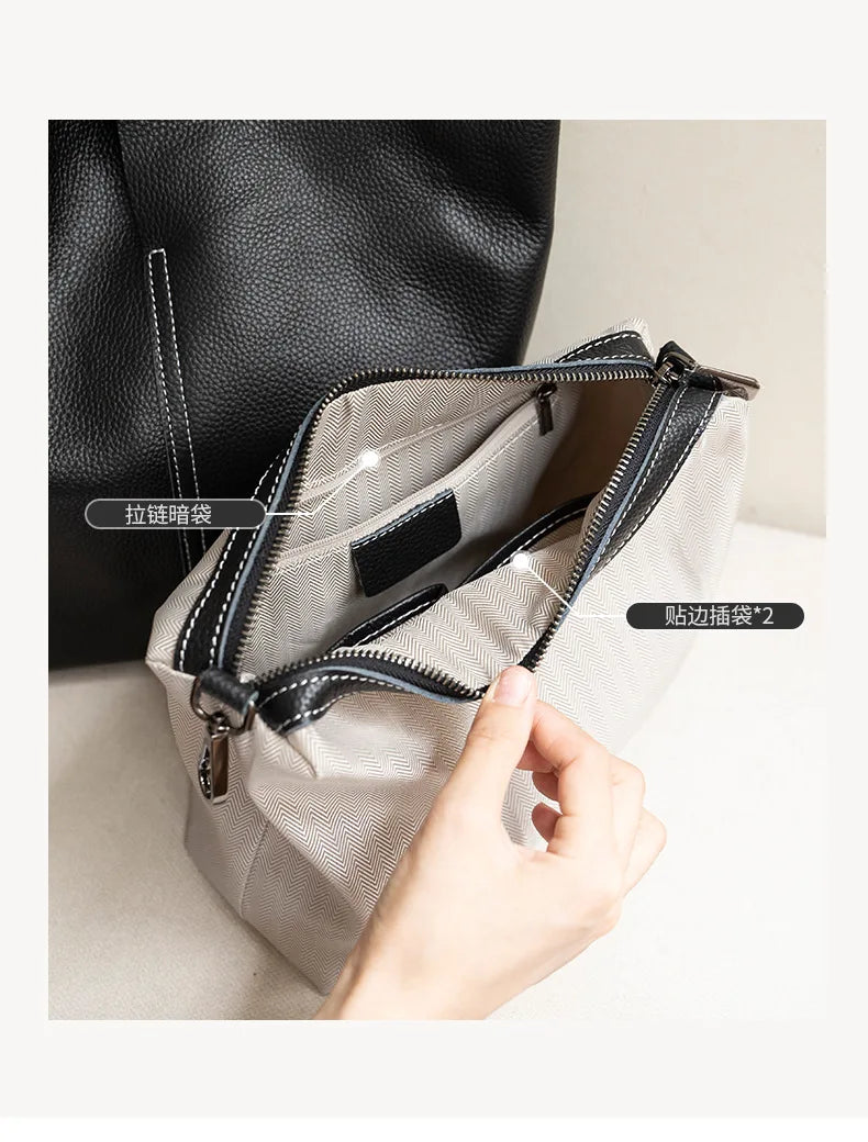 Soft Leather Tote Large Capacity Women - Glamora
