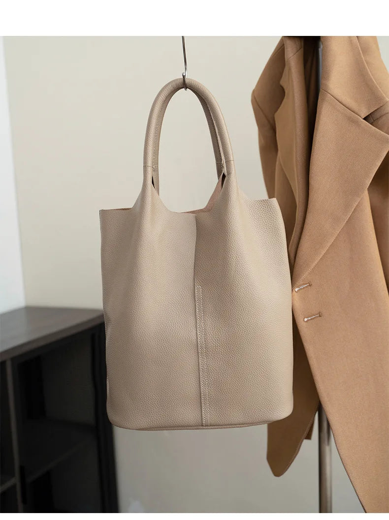 Soft Leather Tote Large Capacity Women - Glamora
