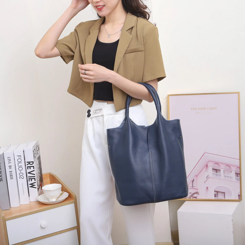 Soft Leather Tote Large Capacity Women - Glamora