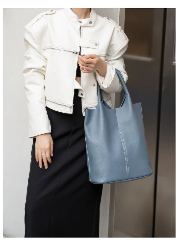 Soft Leather Tote Large Capacity Women - Glamora