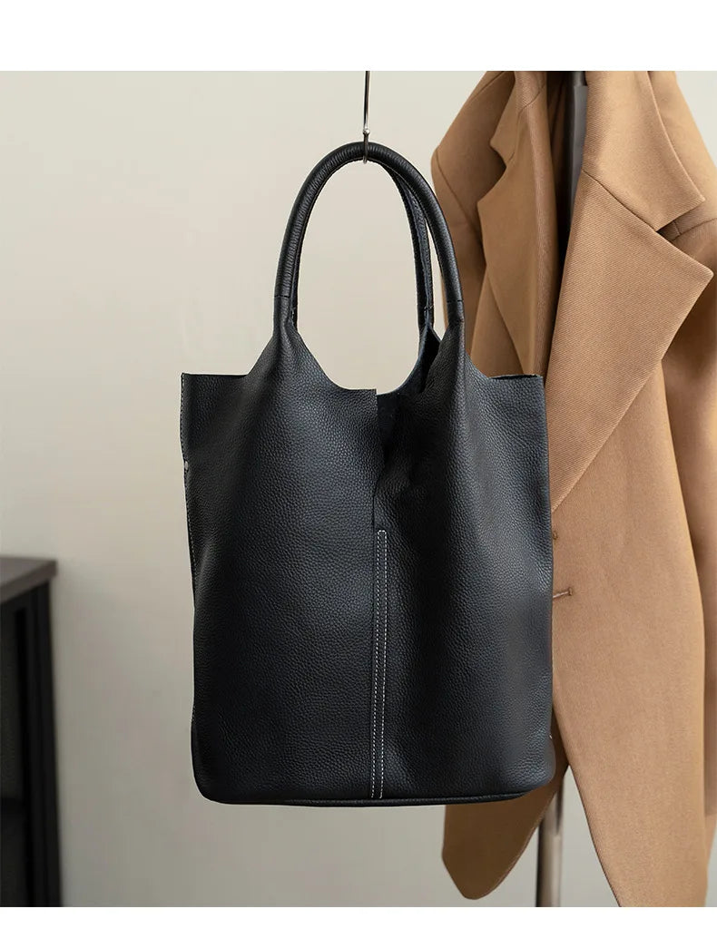 Soft Leather Tote Large Capacity Women - Glamora