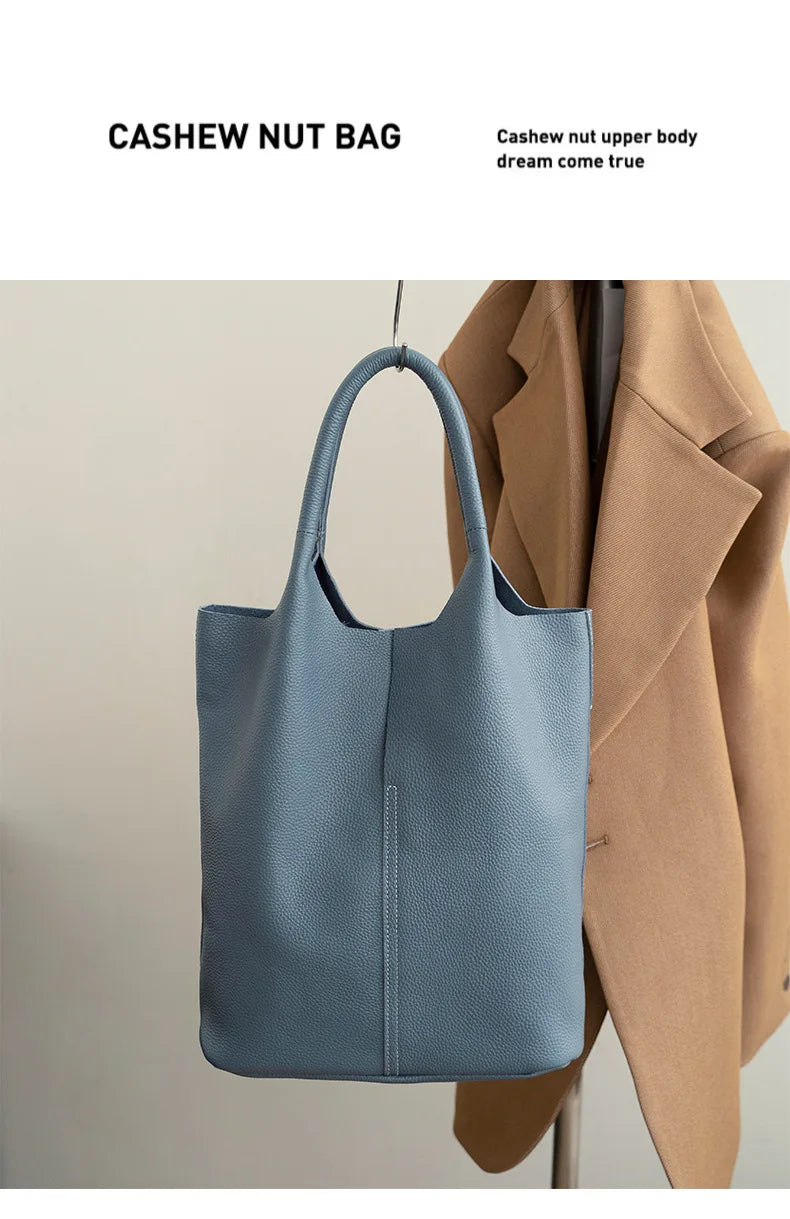 Soft Leather Tote Large Capacity Women - Glamora