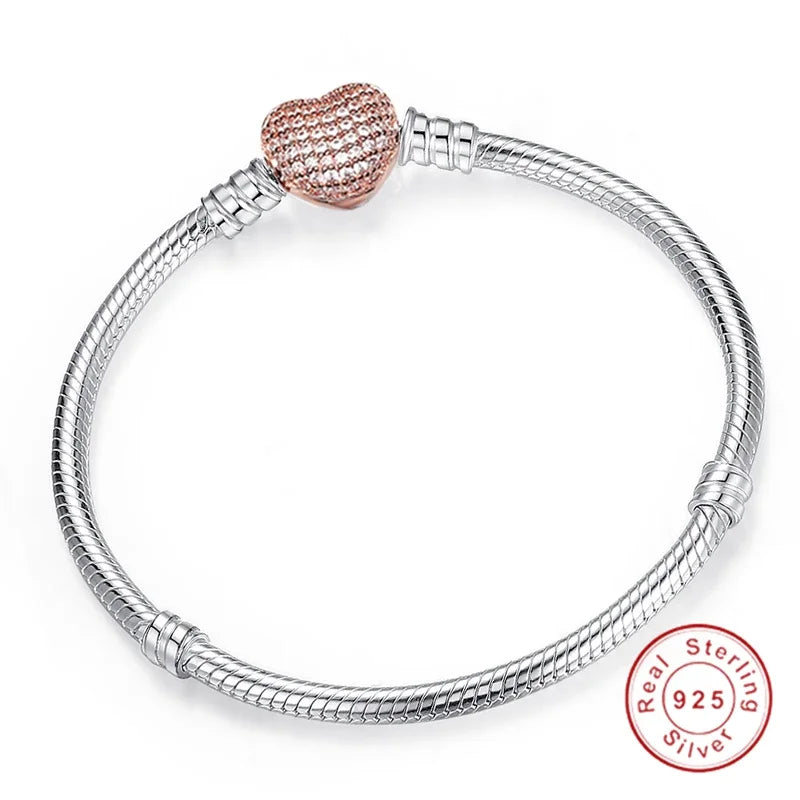 Handmade Sterling Silver Zircon Heart Set - Glamora