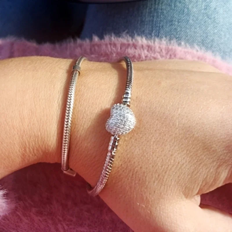 Handmade Sterling Silver Zircon Heart Set - Glamora