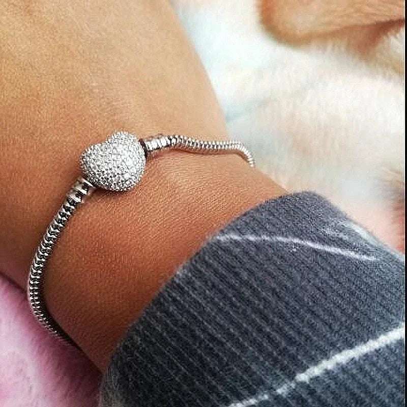 Handmade Sterling Silver Zircon Heart Set - Glamora