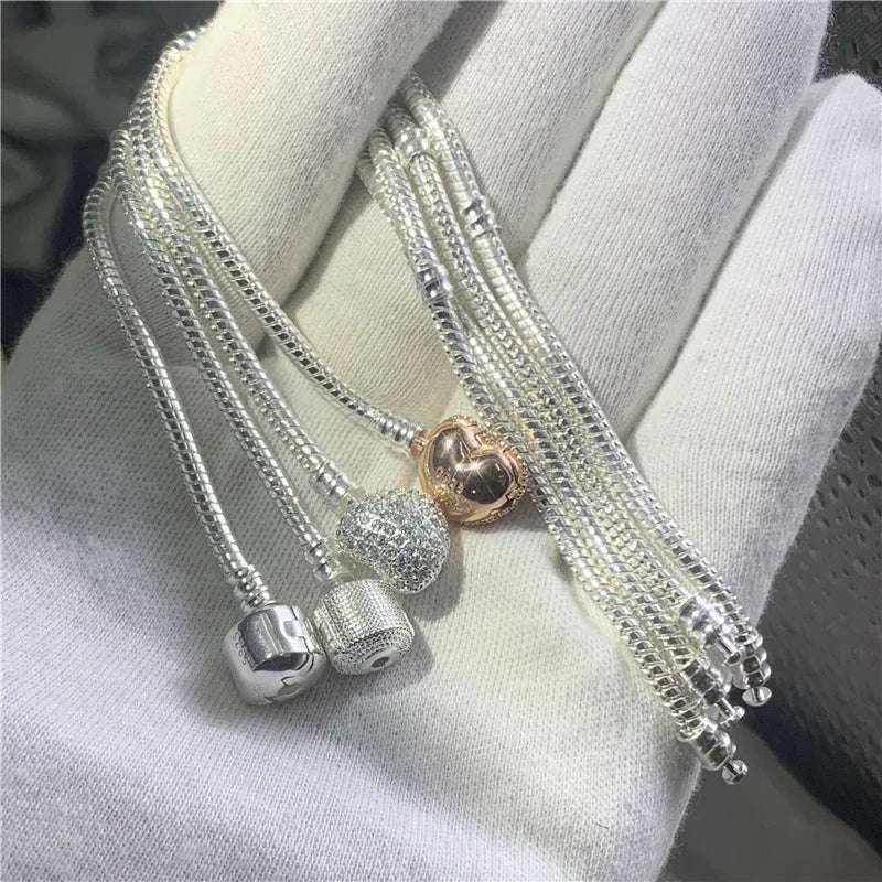 Handmade Sterling Silver Zircon Heart Set - Glamora