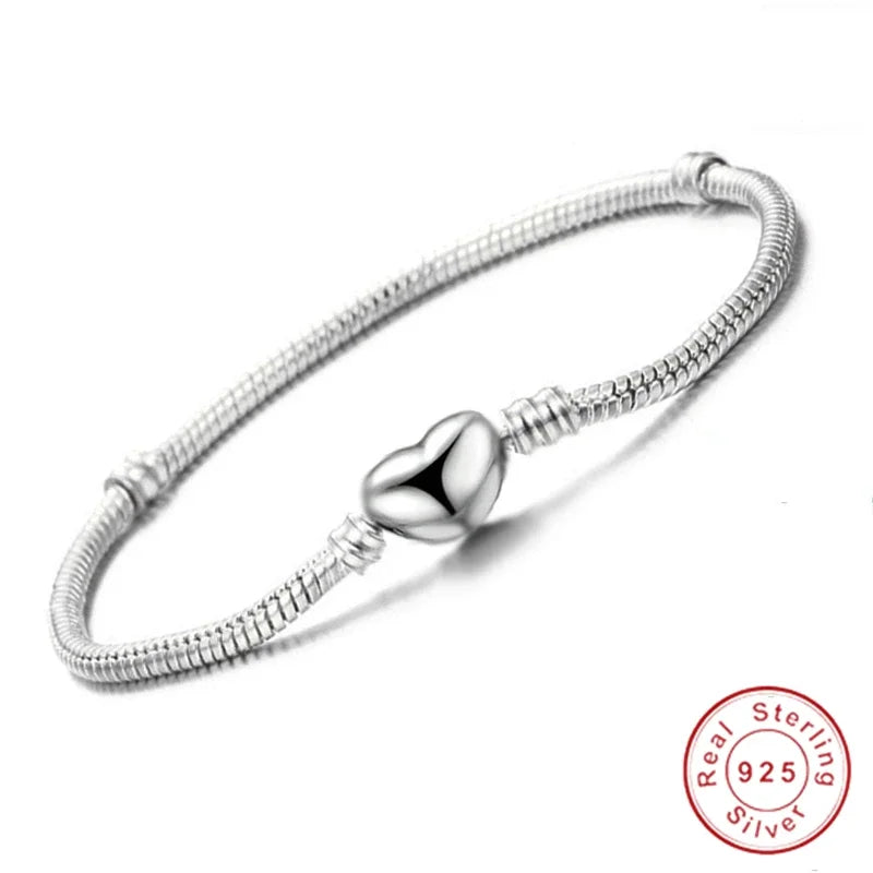 Handmade Sterling Silver Zircon Heart Set - Glamora