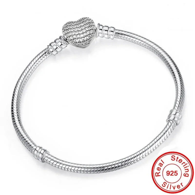 Handmade Sterling Silver Zircon Heart Set - Glamora