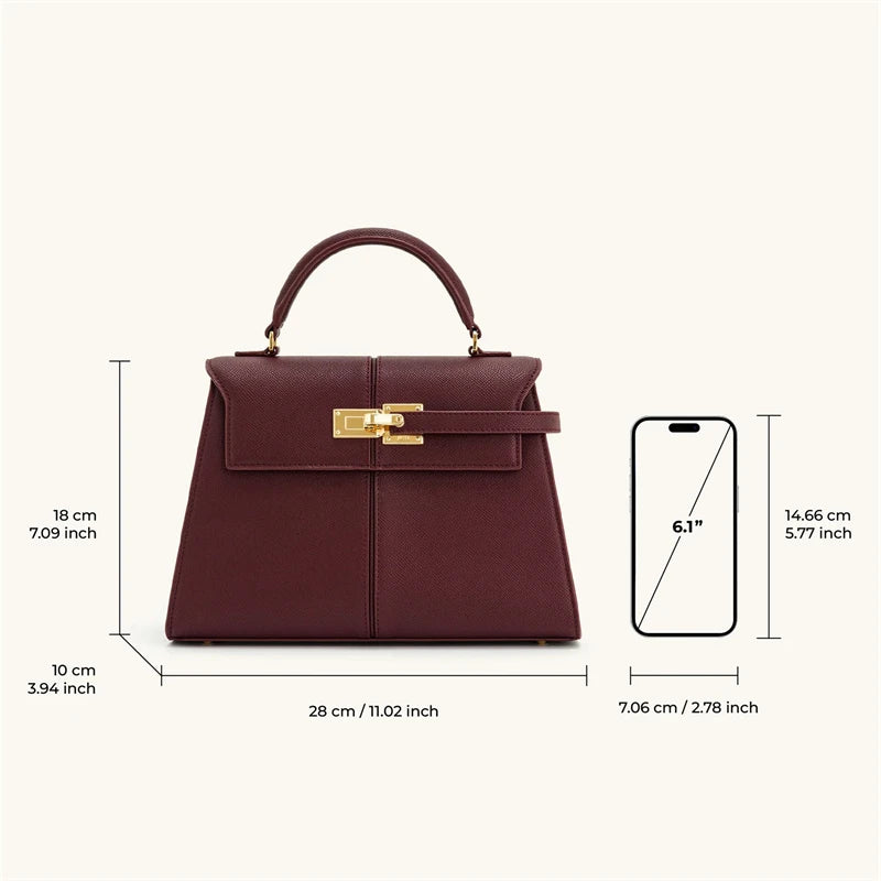 Large Leather Crossbody Bag Elegant Women - Glamora