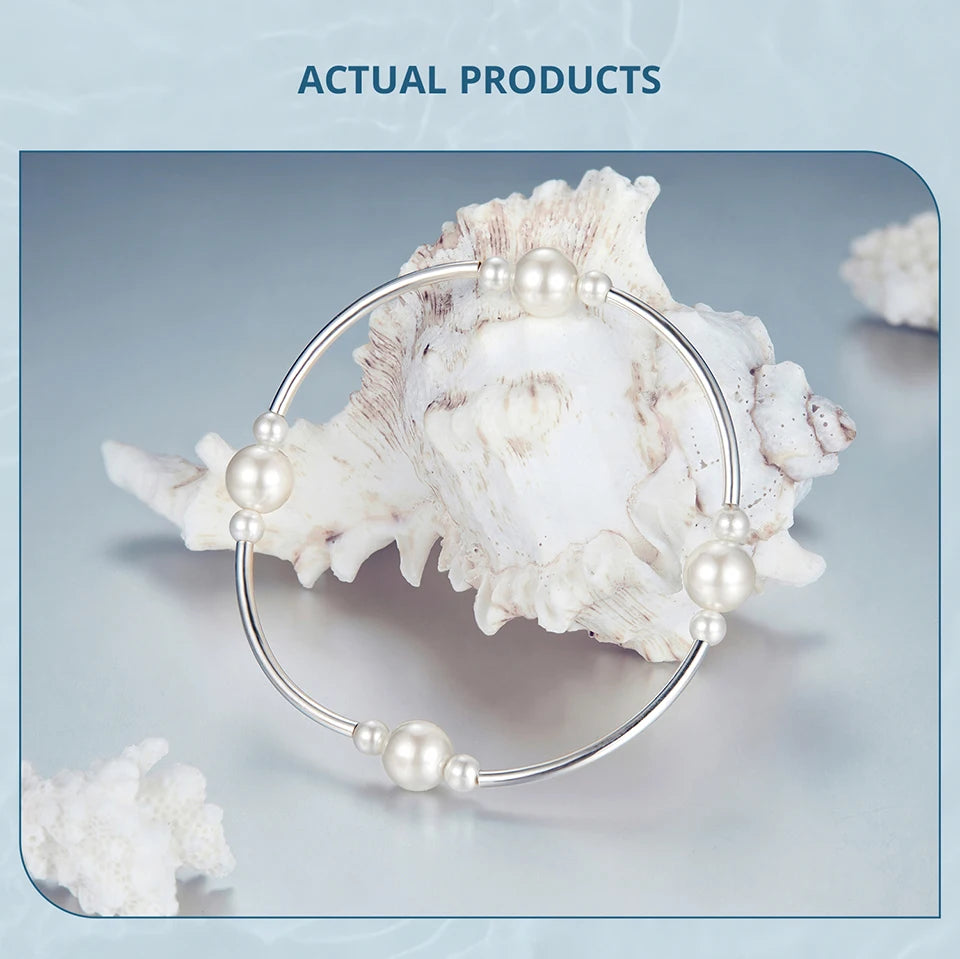 Sterling Silver Hanadama Pearl Bangle