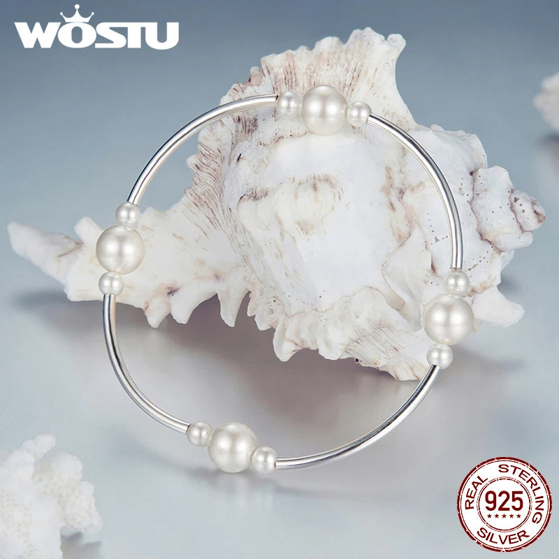 Sterling Silver Hanadama Pearl Bangle - Glamora