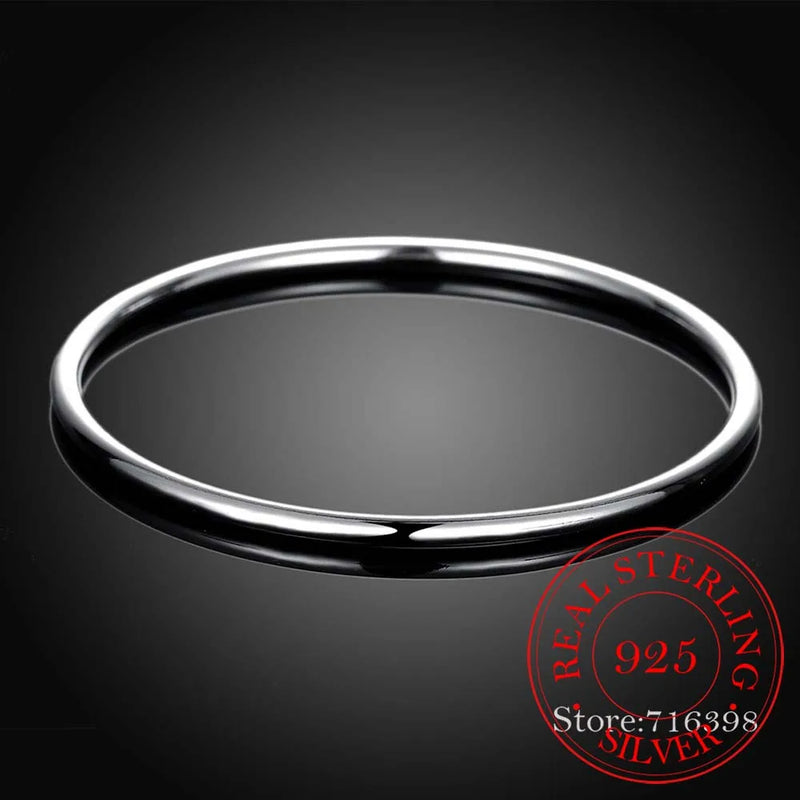 925 Sterling Silver Smooth Adjustable Bracelet - Glamora