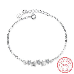 925 Sterling Silver Star Cubic Zirconia Bracelet - Glamora