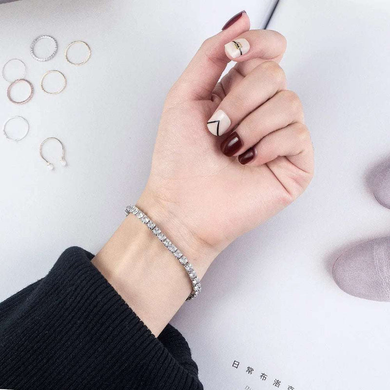 925 Sterling Silver Zircon Wedding Bracelet - Glamora