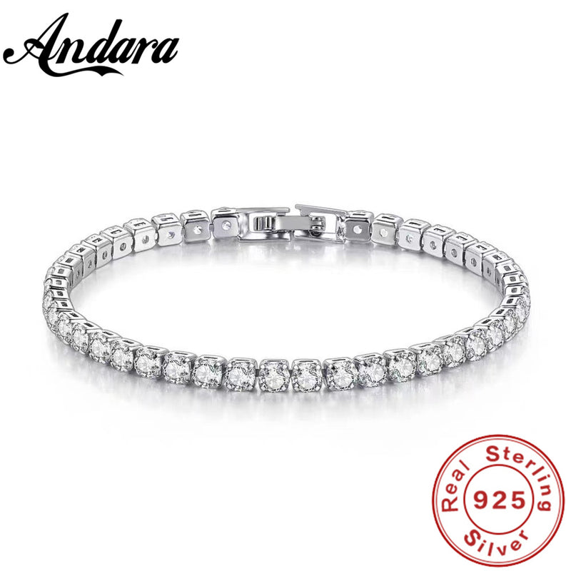 925 Sterling Silver Zircon Wedding Bracelet - Glamora