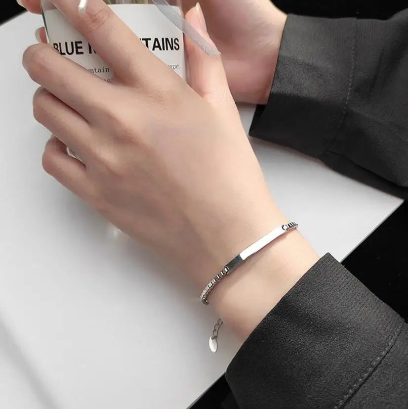 Sterling Silver Minimalist Box Chain Bracelet