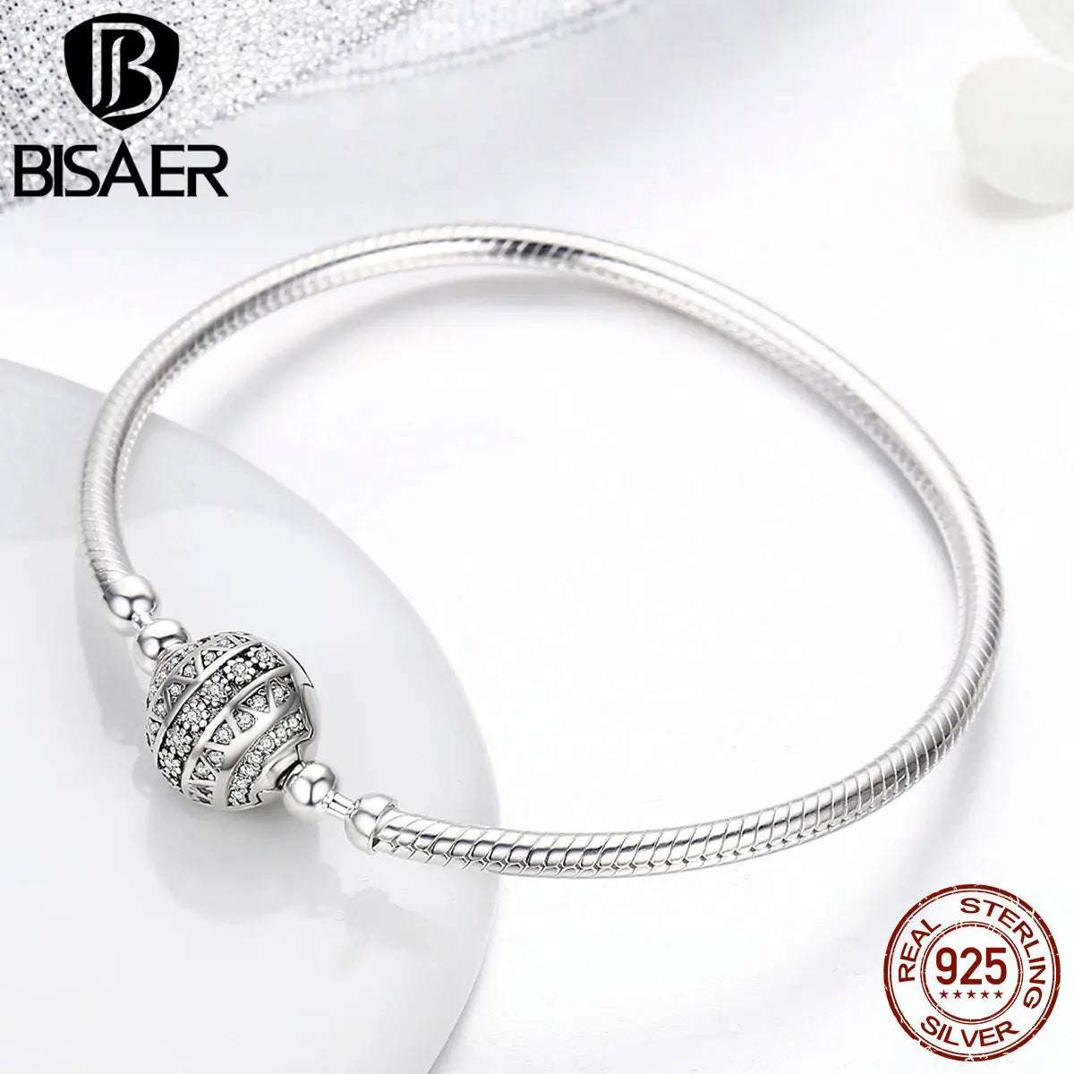 925 Sterling Silver Sparkling Charm Bracelet