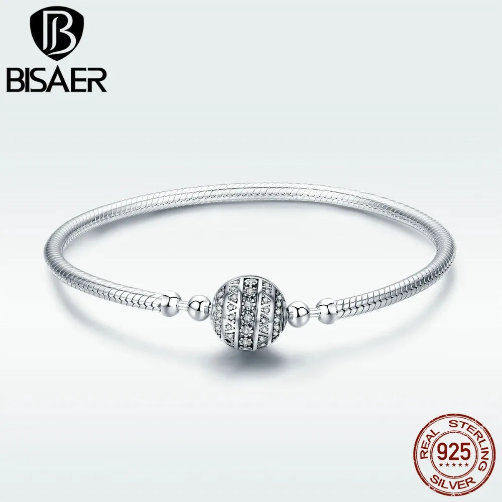 925 Sterling Silver Sparkling Charm Bracelet