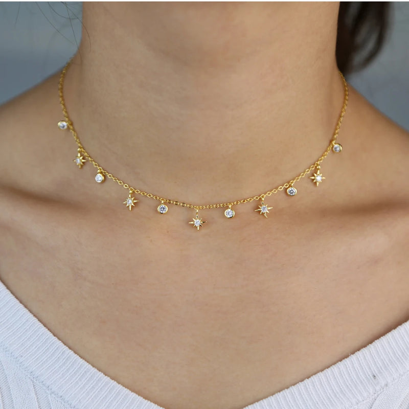 Gold Plated North Star Pendant Necklace - Glamora