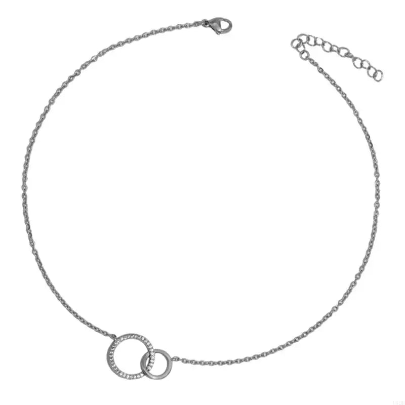 Dainty Double Circle Brass Necklace - Glamora