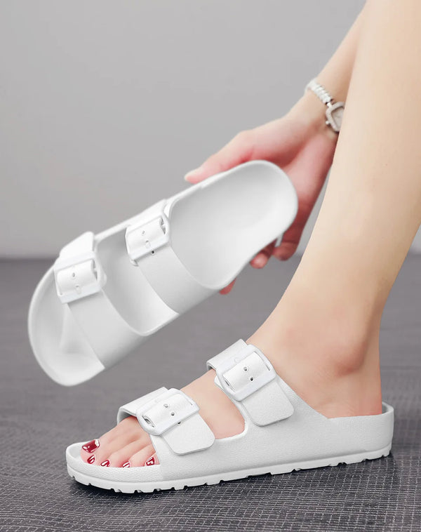 Flat Heel Slip On Comfort Slippers - Glamora