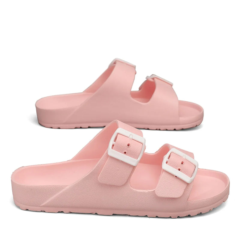 Flat Heel Slip On Comfort Slippers - Glamora