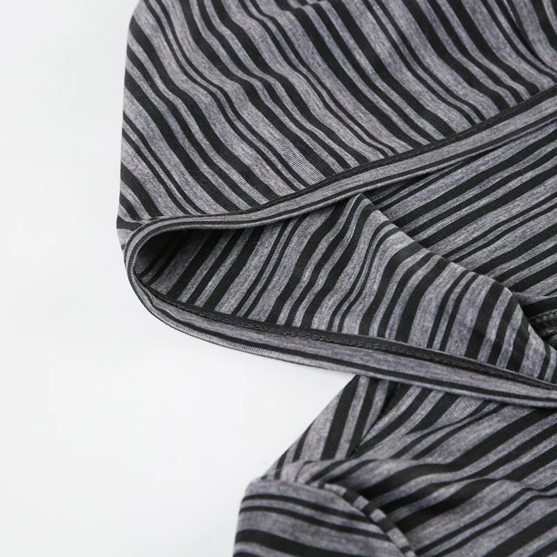 Striped Hooded Slim Fit Tops Women