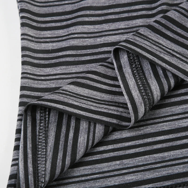 Striped Hooded Slim Fit Tops Women