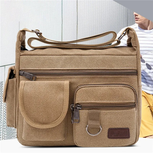 Durable Canvas Crossbody Bag Travel - Glamora