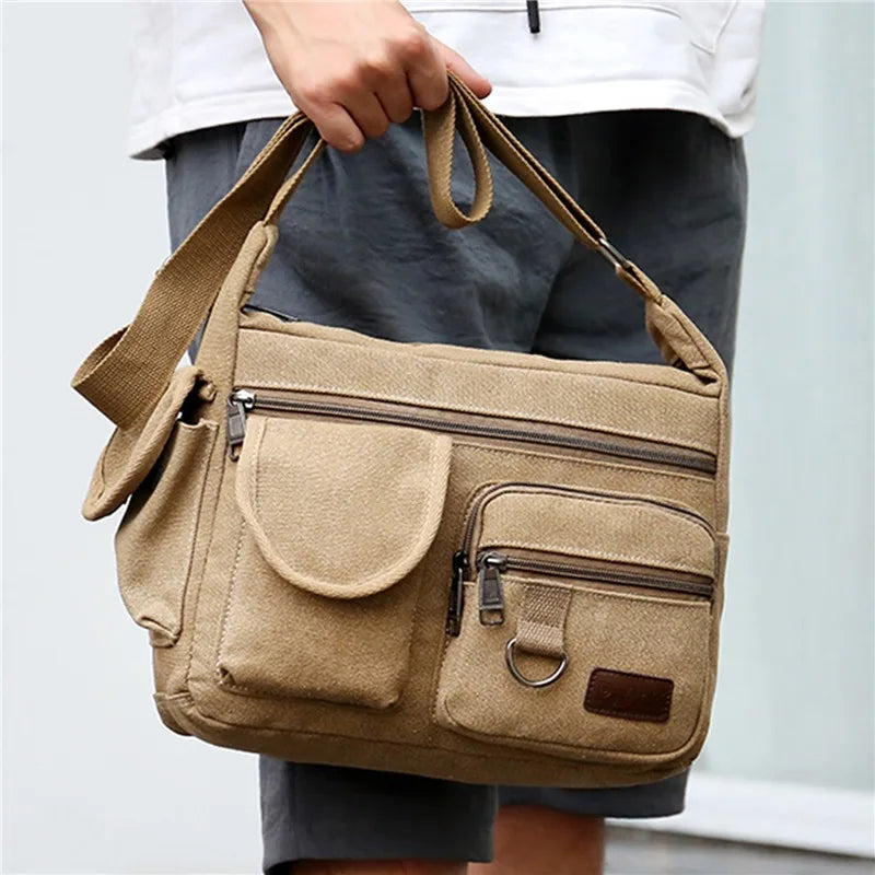 Durable Canvas Crossbody Bag Travel - Glamora