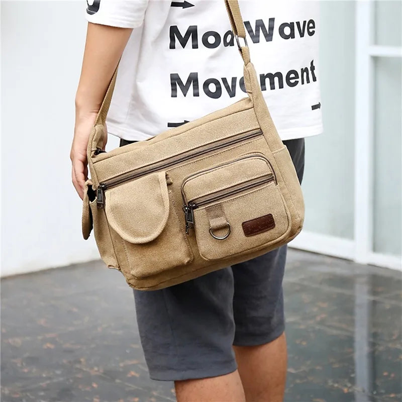 Durable Canvas Crossbody Bag Travel - Glamora