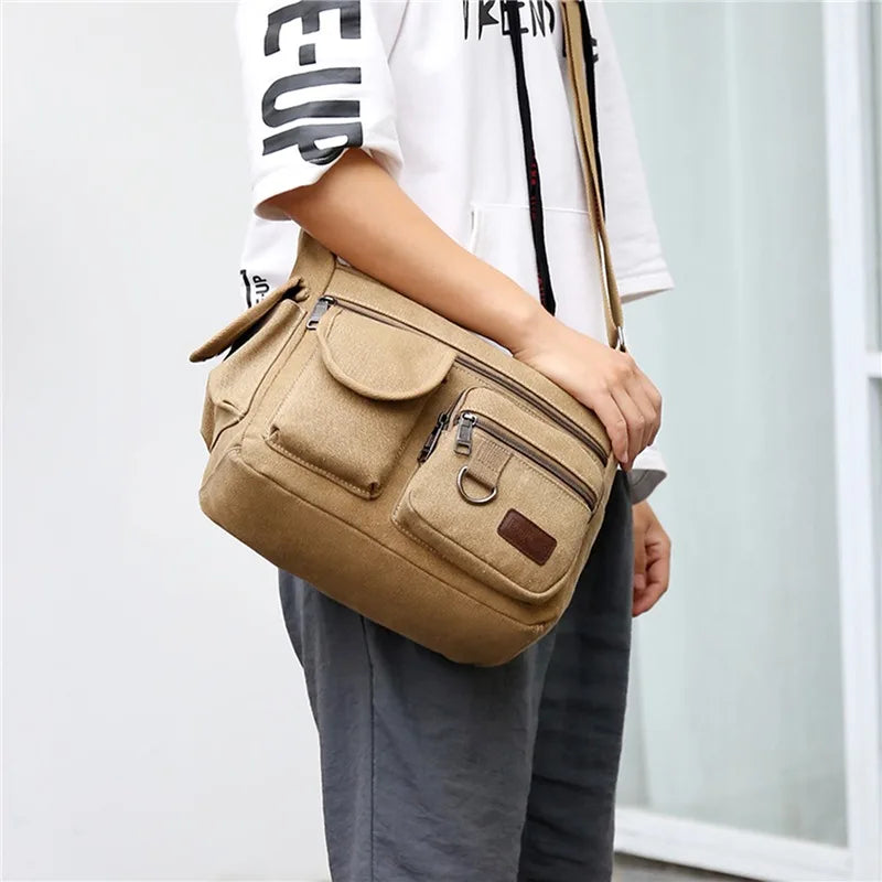 Durable Canvas Crossbody Bag Travel - Glamora
