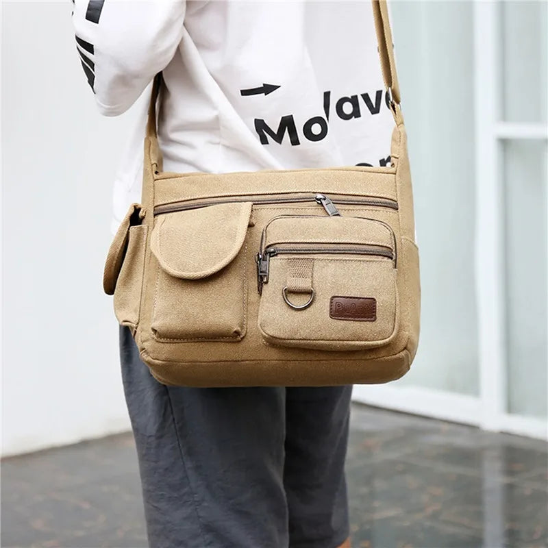 Durable Canvas Crossbody Bag Travel - Glamora