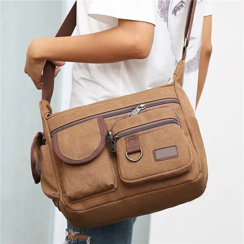 Durable Canvas Crossbody Bag Travel - Glamora